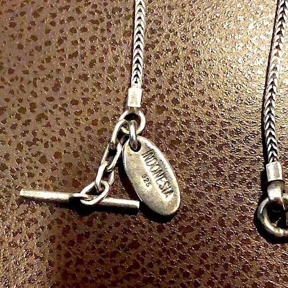 LOIS HILL Sterling Silver Granulated Station Byzantine Necklace Toggle Clasp - Picture 9 of 17